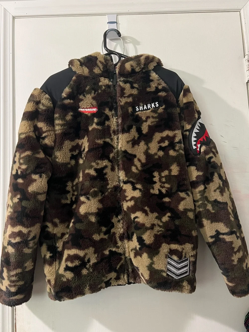 Sprayground Black Jacket with Red Label